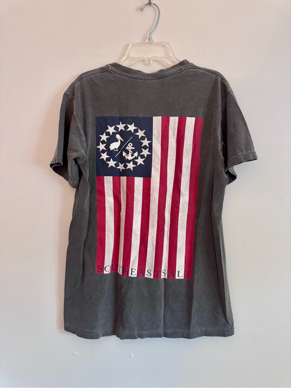 Southeast Salt Short Sleeve Crewneck T-Shirt - Charcoal comfort colors flag S